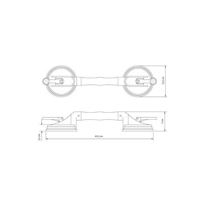 Ventosa Dupla Flexível Tramontina com Corpo em ABS 60 Kg