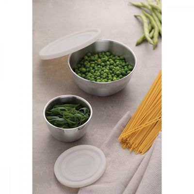 Pote Redondo Tramontina Freezinox em Aço Inox com Tampa Plástica 9 cm 0,3 L