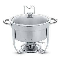 Rechaud Tramontina Redondo em Aço Inox Banho Maria com Suporte para Tampa e Fogareiro 7 L