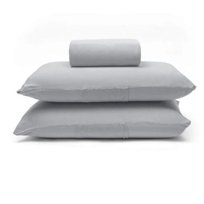 Jogo de Cama Buettner Casal Malha Basic Liso 3 Prata