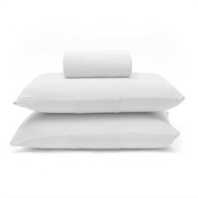 Jogo de Cama Buettner Queen Malha Basic Liso 3 Peças Branco