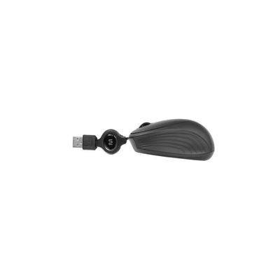 Mouse com Fio Retrátil MR100 USB 1200 DPI Preto - MO231