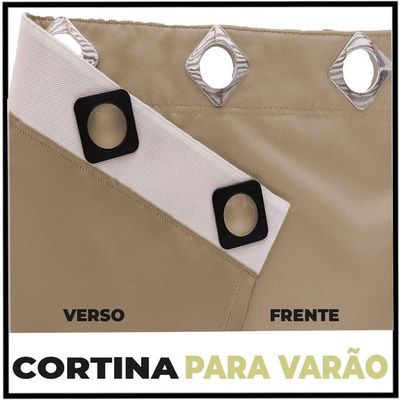 Cortina Sala E Quarto 8,50x2,80 Tecido Blackout Ana Bege