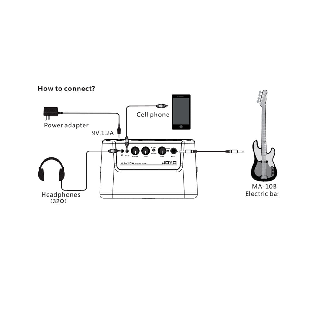 Mini Amplificador P/ Contrabaixo Joyo MA-10B 10 Watts - AP0442