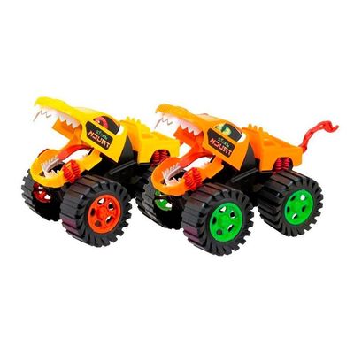 Kit Brinquedo Monster Truck Wolf Carrinho Miniatura Fricção 29,5cm