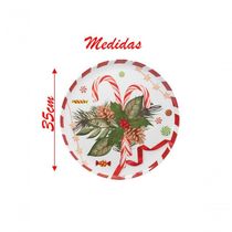Kit 12 Sousplat De Natal Decoração Natalina Melamina 35cm