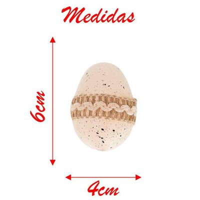 12 Ovos De Páscoa Branco E Bege Enfeite Decorativo Pendente