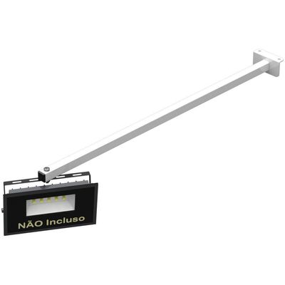 Suporte Refletor Fachada Banner Braço 70 Cm - Branco