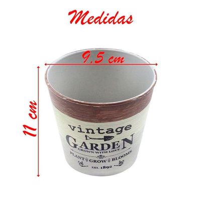 Kit 6 Mini Vasos De Planta Cachepot Estampados Decorados 11cm