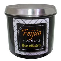 Conjunto De Mantimentos Preto Decorado Em Alumínio Para Cozinha 5 Peças
