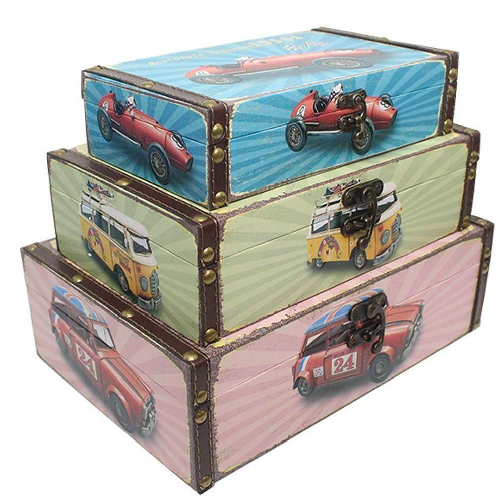 Conjunto De Madeira Decorativo Porta Objetos 3 Peças