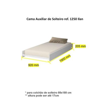 Cama Auxiliar De Solteiro 1250 Ilan Branco