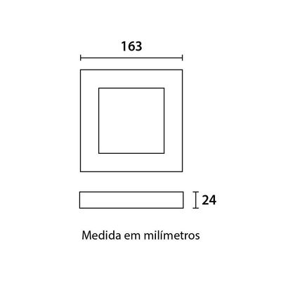 Painel De Led Blumenau Quadrado De Sobrepor 12w Bivolt 3000k Luz Amarela