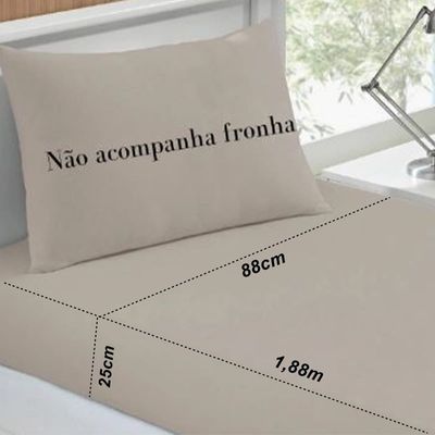 Lençol Buettner Solteiro Malha Basic Liso com Elastico Trigo