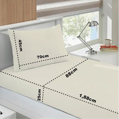 Jogo de Cama Buettner Solteiro Malha Basic Liso 2 Peças Perola