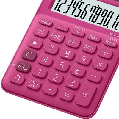Calculadora de Mesa Casio MS20UC 12 Dígitos PINK