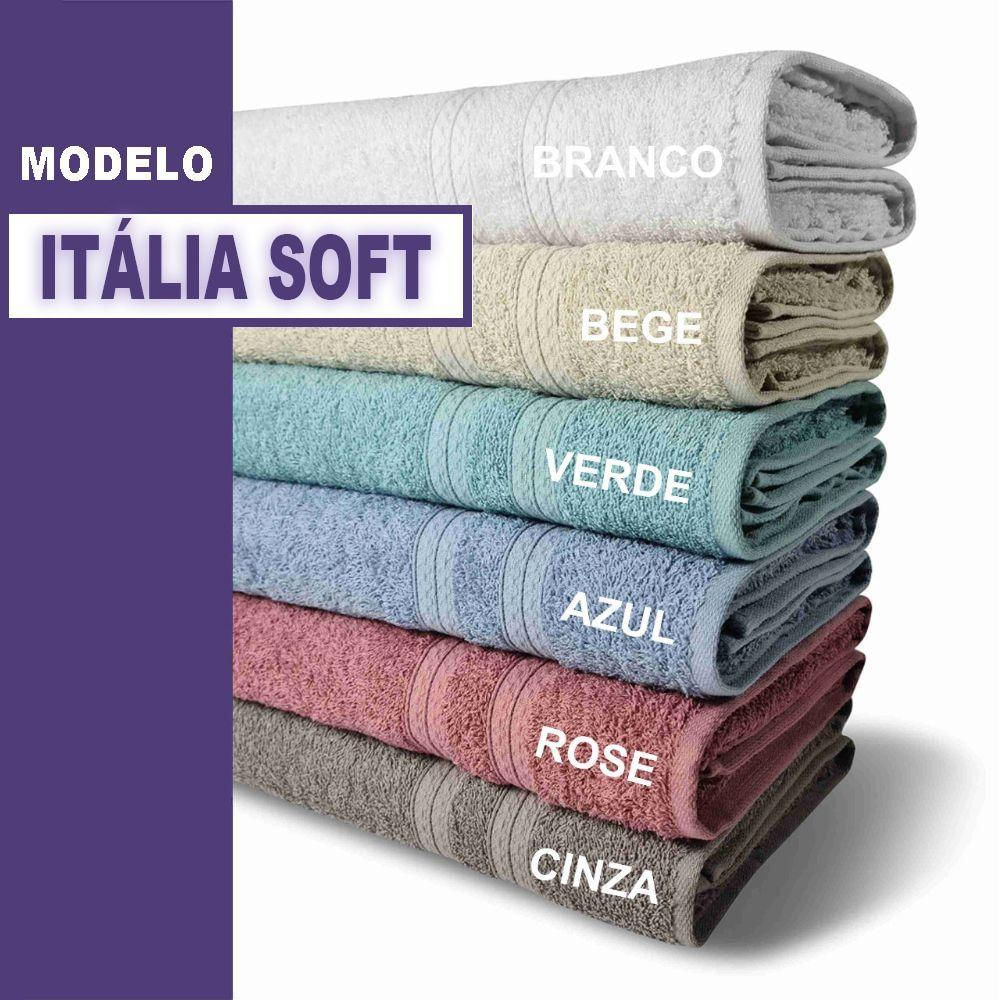 Jogo 2 Toalhas Itália Soft 1 Banho 1 Rosto Grossa 100% Algodão 430g/m² - Cinza