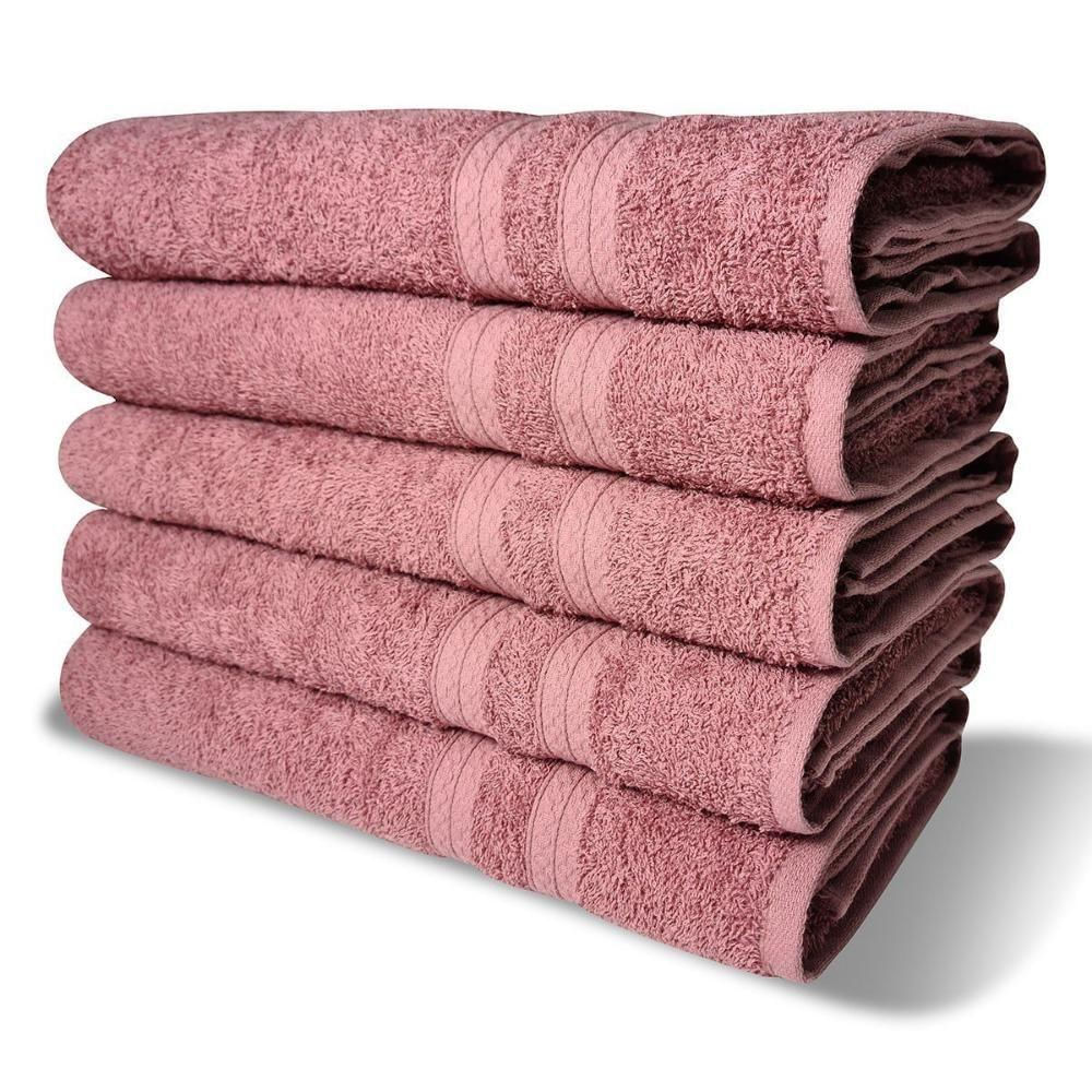 Kit Com 6 Toalhas Banho 430g/m² Grande Grossa 80x150cm Itália Soft - Rosê