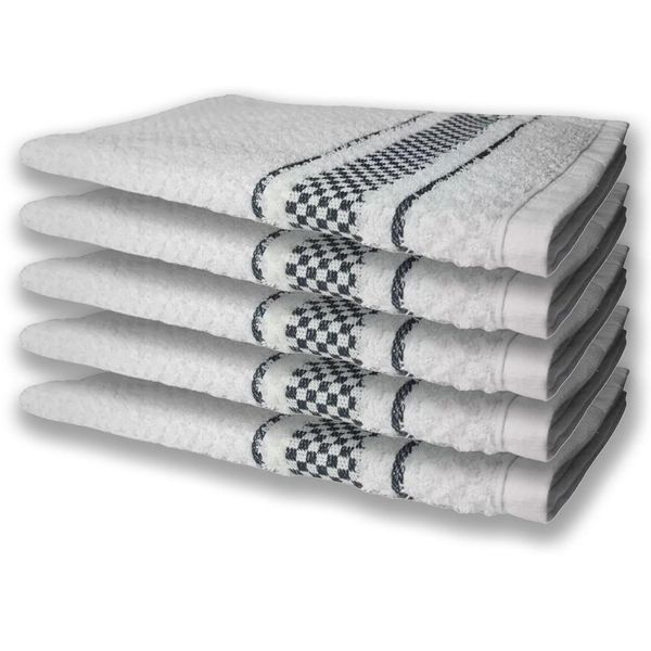 5 Panos De Prato Atoalhado Felpudo 370g/m² Premium Preto