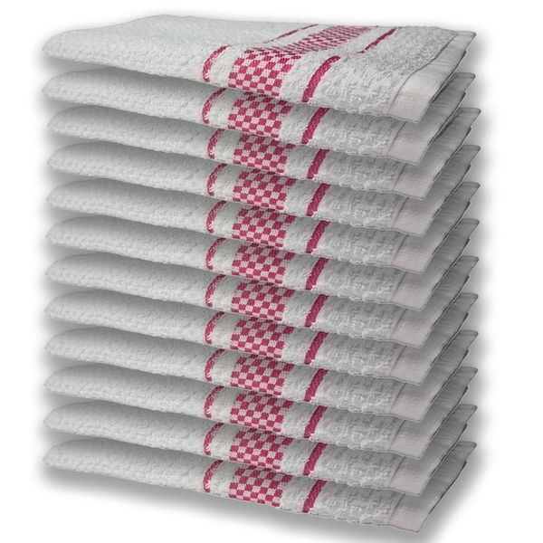 12 Panos De Prato Atoalhado Felpudo Premium Rosa