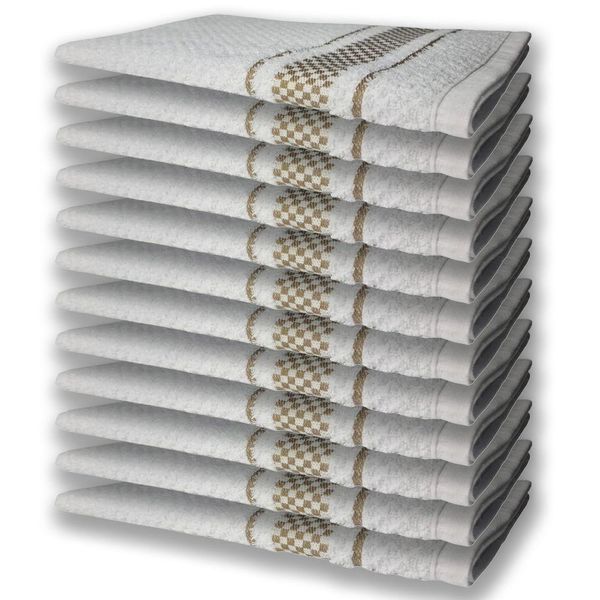 12 Panos De Prato Atoalhado Felpudo Premium Marrom