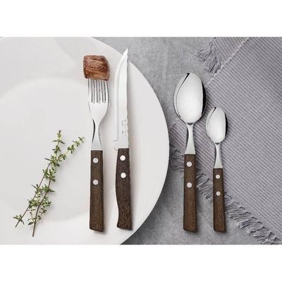 Conjunto Talheres 24 Pçs Tradicional Cabo Madeira Tramontina