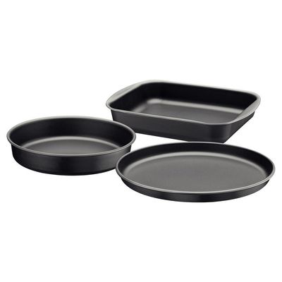 Conjunto Assadeiras Tramontina Antiaderente 3 Peças Brasil Cor:cinza Cinza