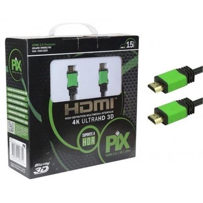 Cabo Hdmi 2.0 4K 19P Com Filtro 20M Pix