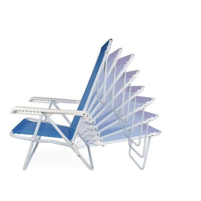 Cadeira De Praia Piscina Reclinável 8 Posições Sannet Mor Cor:azul Azul
