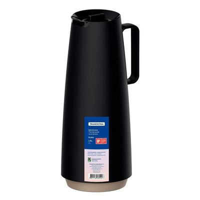 Bule Garrafa Térmica 1 Litro Exata Tramontina Cor:preto Preto