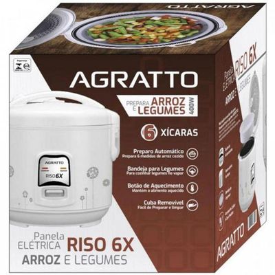 Panela Eletrica De Arroz Pa6x Riso 400w 127v Agratto 110v