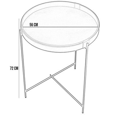 Kit 02 Mesas De Canto Lateral Decorativa Industrial Sala De Estar 56 Cm Sintético Preto P06 Daisy