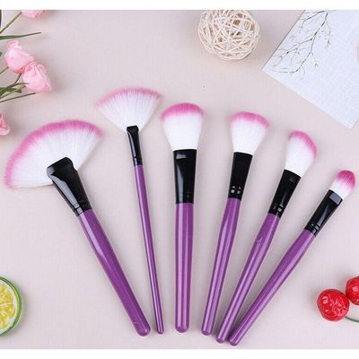 Kit Pincéis Maquiagem 32 Peças Estojo Organizador Roxo