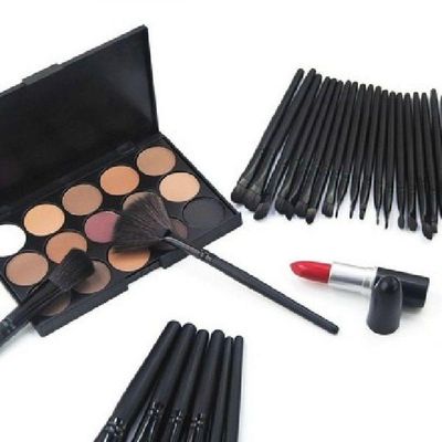 Kit Pinceis Maquiagem Profissional 32 Peças Com Estojo