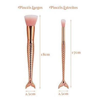 Kit Pinceis Maquiagem 10 Peças Cabo Sereia 906 Lorben