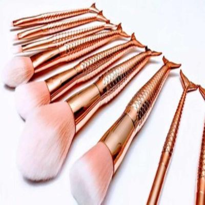 Kit Pinceis Maquiagem 10 Peças Cabo Sereia 906 Lorben