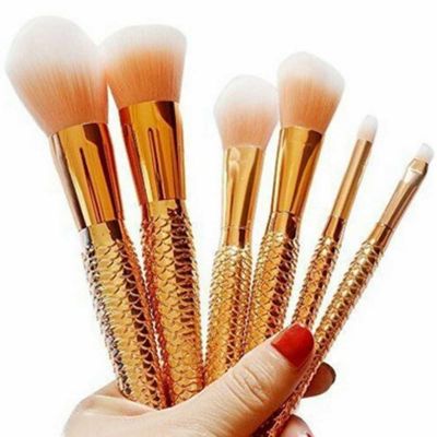 Kit Pinceis Maquiagem 10 Peças Cabo Sereia 906 Lorben