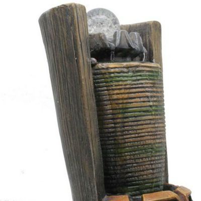 Fonte Água Decorativa Resina Cascata Iluminação Led Bivolt