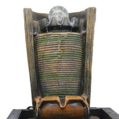 Fonte Água Decorativa Resina Cascata Iluminação Led Bivolt