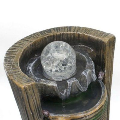Fonte Água Decorativa Resina Cascata Iluminação Led Bivolt