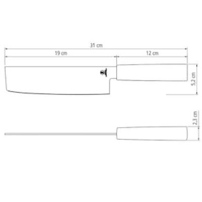Faca 7" Nakiri Tramontina Sushi Silver em Aço Inox - Marrom