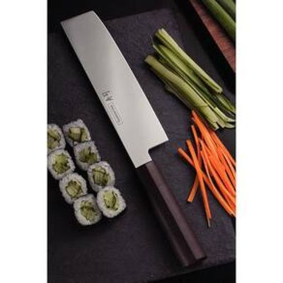 Faca 7" Nakiri Tramontina Sushi Silver em Aço Inox - Marrom