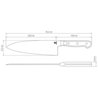 Faca 8" Deba Tramontina Sushi Gold em Aço Inox - Preta