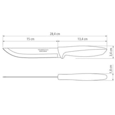 Faca 6" para Cozinha Tramontina Plenus em Aço Inox - Off White