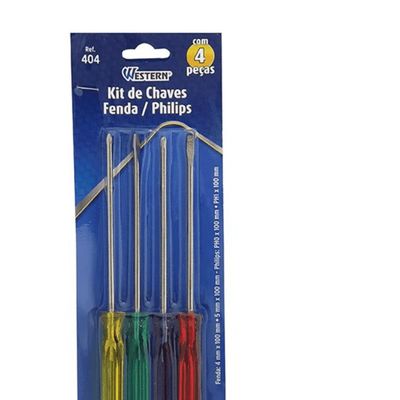 Jogo de Chaves de Fenda e Philips 4 PCS