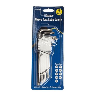 Jogo de Chaves TORX Longa C/ 9 Pecas
