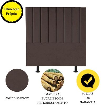 Cabeceira Estofada De Cama Casal Box 140 Cm Marina Corino marrom