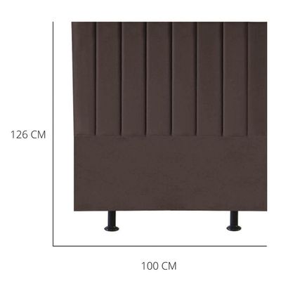 Cabeceira De Cama Solteiro Box 100 Cm Marina Suede marrom