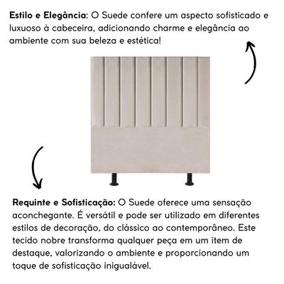 Cabeceira De Cama Solteiro Box 100 Cm Marina Suede bege