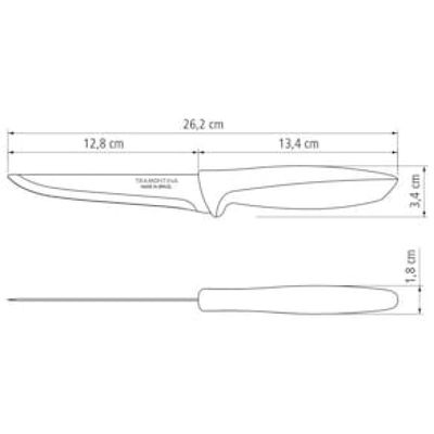 Faca 5" para Desossar Tramontina Plenus em Aço Inox - Preto